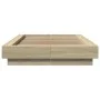 Sonoma oak wood bed frame with LED lights 90x200 cm by vidaXL, Beds and slatted bases - Ref: Foro24-3281121, Price: 153,22 €,...