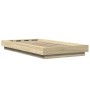 Sonoma oak wood bed frame with LED lights 90x200 cm by vidaXL, Beds and slatted bases - Ref: Foro24-3281121, Price: 155,81 €,...