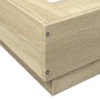 Estructura de cama con luces LED madera roble Sonoma 90x200 cm