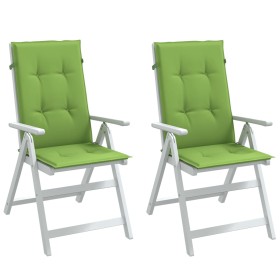 Cojines silla respaldo alto 2 uds tela verde melange 120x50x4cm