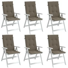 Cojines silla respaldo alto 6 uds tela taupe melange 120x50x4cm by vidaXL, Cushions for chairs and sofas - Ref: Foro24-400243...