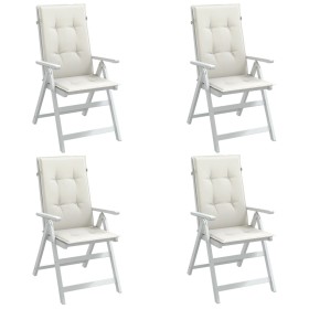 Cojines silla respaldo alto 4 uds tela crema melange 120x50x4cm