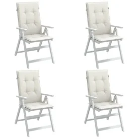 Cojines silla respaldo alto 4 uds tela crema melange 120x50x4cm de vidaXL, Cojines para sillas y sofás - Ref: Foro24-4002419,...
