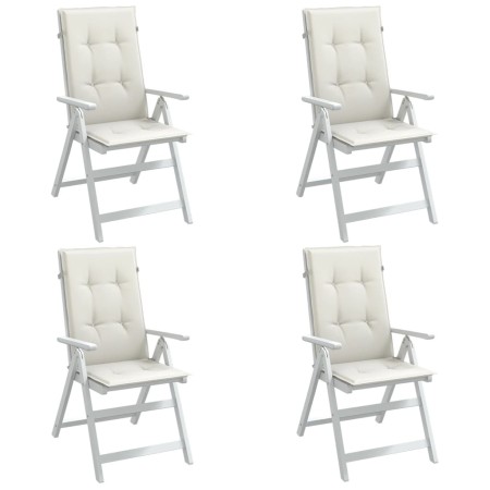 Cojines silla respaldo alto 4 uds tela crema melange 120x50x4cm von vidaXL, Kissen für Stühle und Sofas - Ref: Foro24-4002419...