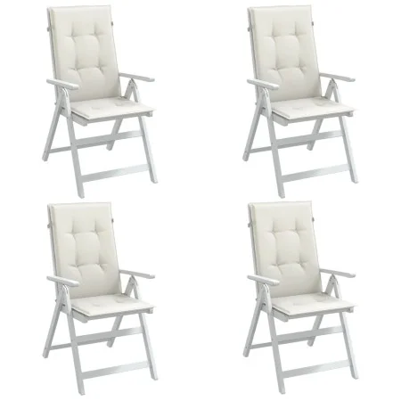 Cojines silla respaldo alto 4 uds tela crema melange 120x50x4cm by vidaXL, Cushions for chairs and sofas - Ref: Foro24-400241...