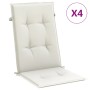 Cojines silla respaldo alto 4 uds tela crema melange 120x50x4cm