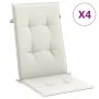 Cojines silla respaldo alto 4 uds tela crema melange 120x50x4cm by vidaXL, Cushions for chairs and sofas - Ref: Foro24-400241...