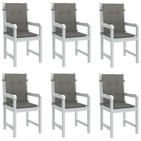 Cojines para silla respaldo bajo 6 ud tela gris oscuro melange