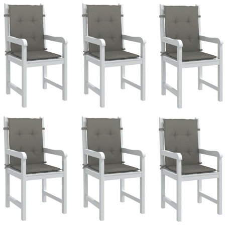Cojines para silla respaldo bajo 6 ud tela gris oscuro melange von vidaXL, Kissen für Stühle und Sofas - Ref: Foro24-4002450,...