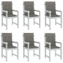 Cojines para silla respaldo bajo 6 ud tela gris oscuro melange