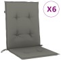 Cojines para silla respaldo bajo 6 ud tela gris oscuro melange von vidaXL, Kissen für Stühle und Sofas - Ref: Foro24-4002450,...