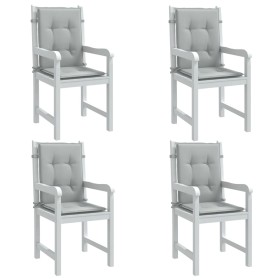 Cojines para silla respaldo bajo 4 ud tela gris claro melange