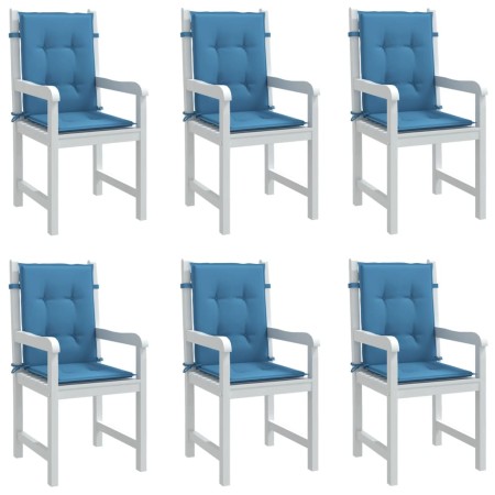 Cojines silla respaldo bajo 6 ud tela azul melange 100x50x4 cm by vidaXL, Cushions for chairs and sofas - Ref: Foro24-4002459...