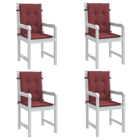 Cojines para silla respaldo bajo 4 ud tela rojo tinto melange