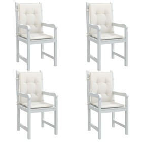 Cojines silla respaldo bajo 4 ud tela crema melange 100x50x4 cm by vidaXL, Cushions for chairs and sofas - Ref: Foro24-400245...