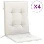 4 Stück Sitzkissen mit niedriger Rückenlehne, cremefarbener Melange-Stoff, 100x50x4 cm. von vidaXL, Kissen für Stühle und Sof...