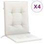 4 Stück Sitzkissen mit niedriger Rückenlehne, cremefarbener Melange-Stoff, 100x50x4 cm. von vidaXL, Kissen für Stühle und Sof...