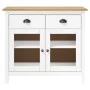 Hill Nachttisch aus massivem weißem Kiefernholz 90x40x80 cm von vidaXL, Sideboards - Ref: Foro24-288942, Preis: 145,97 €, Rab...
