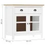 Hill Nachttisch aus massivem weißem Kiefernholz 90x40x80 cm von vidaXL, Sideboards - Ref: Foro24-288942, Preis: 145,97 €, Rab...