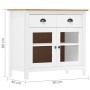 Mesita de noche Hill madera maciza de pino blanco 90x40x80 cm de vidaXL, Aparadores - Ref: Foro24-288942, Precio: 156,10 €, D...