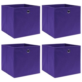 Cajas de almacenaje 4 uds tela morado 32x32x32 cm