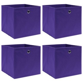 Storage boxes 4 units fabric purple 32x32x32 cm by vidaXL, Storage baskets - Ref: Foro24-288353, Price: 25,18 €, Discount: %