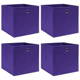 Storage boxes 4 units fabric purple 32x32x32 cm by vidaXL, Storage baskets - Ref: Foro24-288353, Price: 24,54 €, Discount: %