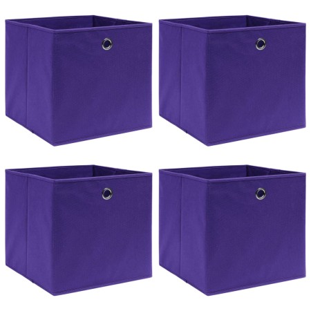 Aufbewahrungsboxen 4 Stück lila Stoff 32x32x32 cm von vidaXL, Aufbewahrungskörbe - Ref: Foro24-288353, Preis: 25,18 €, Rabatt: %