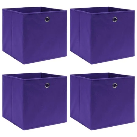 Cajas de almacenaje 4 uds tela morado 32x32x32 cm de vidaXL, Cestas para almacenaje - Ref: Foro24-288353, Precio: 24,70 €, De...