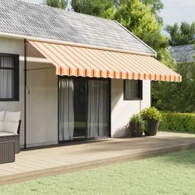 Ersatz-Baldachin-Bordürengewebe mit gelb-orangen Streifen, 5 m. von vidaXL, Markisen - Ref: Foro24-367796, Preis: 15,45 €, Ra...