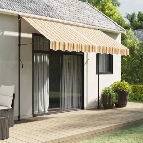 Ersatz-Baldachin-Borte Stoff gelb und grau gestreift 3 m von vidaXL, Markisen - Ref: Foro24-367810, Preis: 13,33 €, Rabatt: %