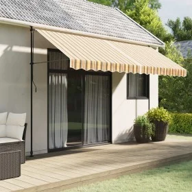 Ersatz-Baldachin-Borte Stoff gelb und grau gestreift 4 m von vidaXL, Markisen - Ref: Foro24-367812, Preis: 15,48 €, Rabatt: %