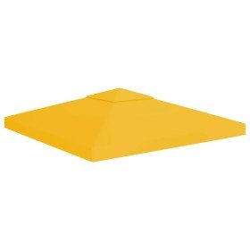 Toldo de cenador 2 niveles 310 g/m² 3x3 m amarillo