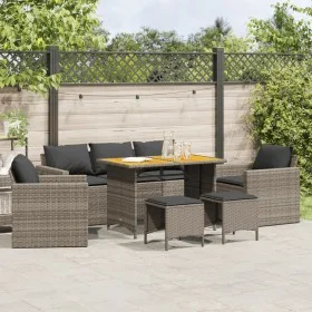 Set de muebles de jardín 6 pzas y cojines ratán sintético gris by vidaXL, Garden sets - Ref: Foro24-3213557, Price: 534,08 €,...