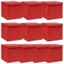 Storage boxes with lids 10 pcs fabric red 32x32x32 cm by vidaXL, Storage baskets - Ref: Foro24-288364, Price: 74,14 €, Discou...