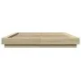 Sonoma oak wood bed frame with LED lights 160x200 cm by vidaXL, Beds and slatted bases - Ref: Foro24-3281086, Price: 182,58 €...