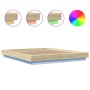 Sonoma oak wood bed frame with LED lights 160x200 cm by vidaXL, Beds and slatted bases - Ref: Foro24-3281086, Price: 184,66 €...