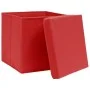 Storage boxes with lids 10 pcs fabric red 32x32x32 cm by vidaXL, Storage baskets - Ref: Foro24-288364, Price: 74,14 €, Discou...