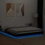 Bed frame with LED lights black engineered wood 160x200cm by vidaXL, Beds and slatted bases - Ref: Foro24-3281085, Price: 217...