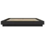 Bed frame with LED lights black engineered wood 160x200cm by vidaXL, Beds and slatted bases - Ref: Foro24-3281085, Price: 217...