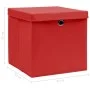 Storage boxes with lids 10 pcs fabric red 32x32x32 cm by vidaXL, Storage baskets - Ref: Foro24-288364, Price: 74,14 €, Discou...