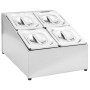Gastronorm tray support with 4 1/6 stainless steel trays by vidaXL, Kitchen utensil containers - Ref: Foro24-51223, Price: 71...