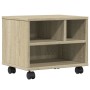 Soporte para impresora con ruedas roble Sonoma 41x32x34,5 cm