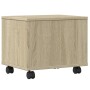 Soporte para impresora con ruedas roble Sonoma 41x32x34,5 cm