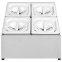 Gastronorm tray support with 4 1/6 stainless steel trays by vidaXL, Kitchen utensil containers - Ref: Foro24-51223, Price: 71...