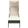 Lounger with hood and black synthetic rattan table by vidaXL, Loungers - Ref: Foro24-368197, Price: 187,55 €, Discount: %