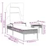 Lounger with hood and black synthetic rattan table by vidaXL, Loungers - Ref: Foro24-368197, Price: 205,47 €, Discount: %