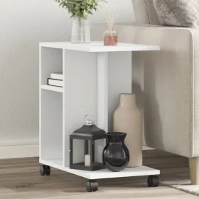 Beistelltisch mit weißen Holzwerkstoffrädern 50x30x55 cm von vidaXL, Seitentische - Ref: Foro24-840569, Preis: 45,33 €, Rabat...