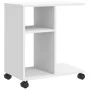 Side table with white engineered wood wheels 50x30x55 cm by vidaXL, Side tables - Ref: Foro24-840569, Price: 45,33 €, Discoun...