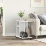 Side table with white engineered wood wheels 50x30x55 cm by vidaXL, Side tables - Ref: Foro24-840569, Price: 45,33 €, Discoun...